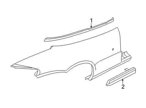 2002 Chrysler Sebring Exterior Trim - Quarter Panel Molding-Quarter Outside Diagram for 68040244AA