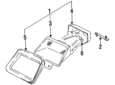 1996 Geo Metro High Mount Lamps Lamp, High Mount Stop Diagram for 30015738