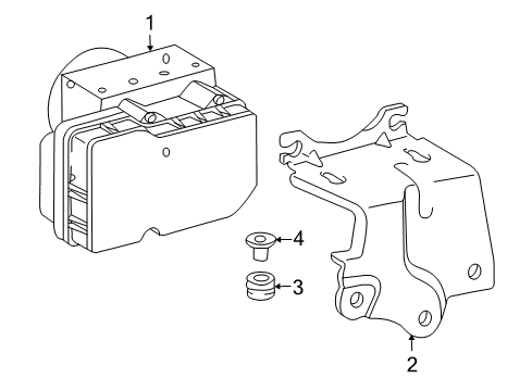 2009 Toyota RAV4 ABS Components Actuator Assembly Diagram for 44050-42331