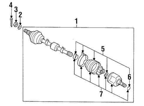 1997 Eagle Talon Drive Axles - Front Front Axle Shaft Diagram for MR430491