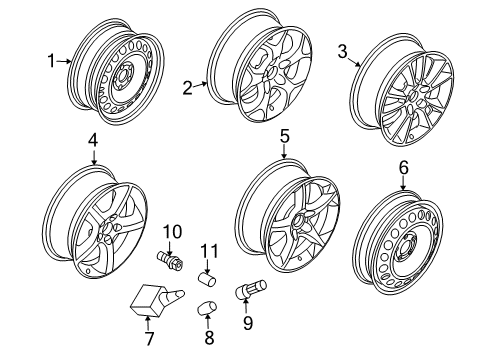 2008 Saturn Astra Wheels Wheel, Steel Diagram for 13116624