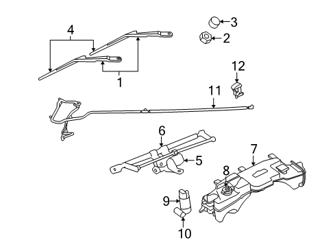 2009 Dodge Nitro Windshield - Wiper & Washer Components Reservoir-Washer Diagram for 68005486AA