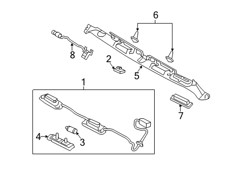 2014 Hyundai Sonata License Lamps Lamp Assembly-License Plate Diagram for 92501-3S100