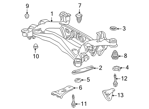 2004 Lexus IS300 Suspension Mounting - Rear Bolt, Differential Support Member Mounting, NO.2 Diagram for 52286-53010