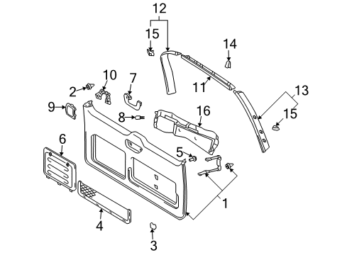 Diagram for 2008 Lexus GX470 Interior Trim - Lift Gate 