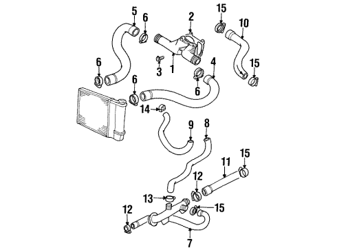 1995 BMW 318ti Cooling System Radiator Hose, Lower Diagram for 11531721709