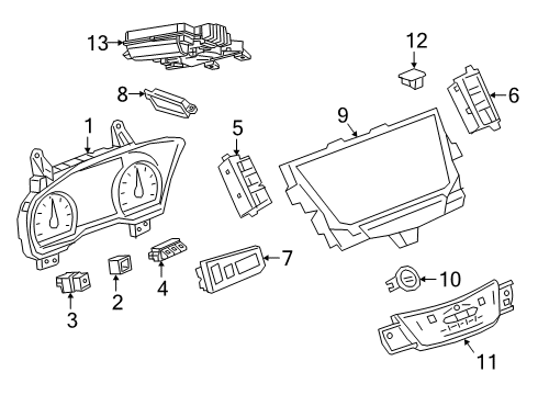 2021 Cadillac XT6 Cluster & Switches, Instrument Panel Cluster Assembly Diagram for 84986647