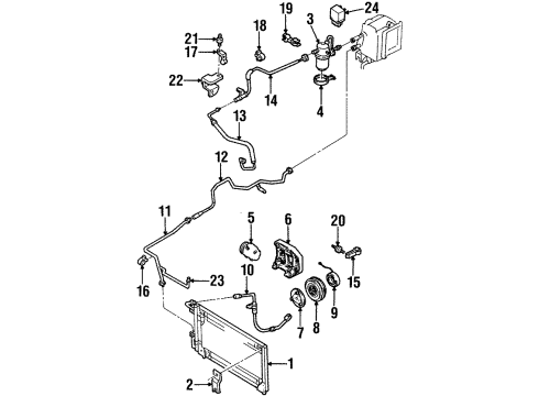 1996 Ford Probe A/C Condenser, Compressor & Lines Pressure Cycling Switch Diagram for E35Y-19E561-A