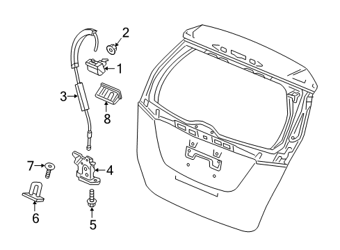 2020 Honda Fit Lift Gate Lock, Tail Gate Open Diagram for 74800-T5S-K61