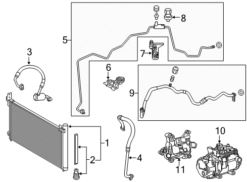 2021 Lexus NX300h Air Conditioner Tube Sub-Assembly, Suction Diagram for 88707-78060