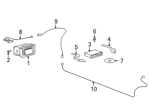 2001 Lexus LX470 Navigation System Computer, Navigation Diagram for 86841-50010