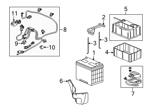 2013 Acura ZDX Battery Sensor Assembly Diagram for 38920-SZN-A02
