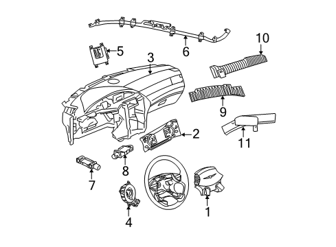 2008 Chrysler Pacifica Air Bag Components Sensor-Air Bag Diagram for 4896059AA