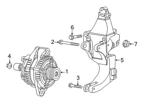 2016 Dodge Dart Alternator Screw-HEXAGON Head Diagram for 68119352AA