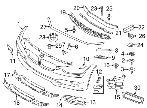 2019 BMW 340i GT xDrive Front Bumper Front Engine Hood Sealing Diagram for 51767293711