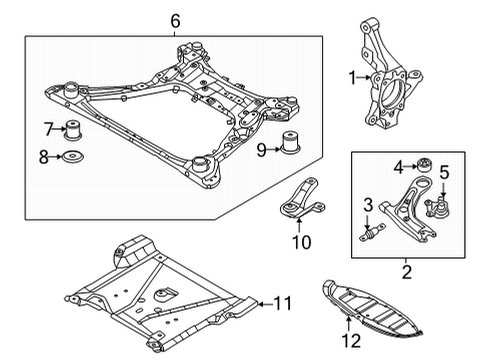 2022 Hyundai Santa Cruz Front Suspension Components Stay LH Diagram for 62470P2000