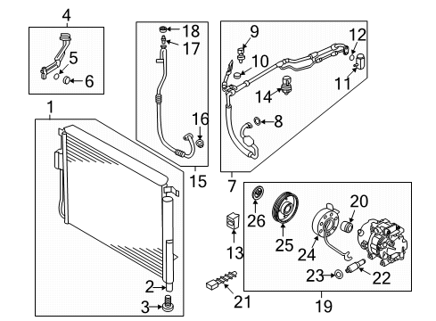 2020 Kia Telluride Switches & Sensors Pulley Assembly-Air Conditioner Compressor Diagram for 97643C6900