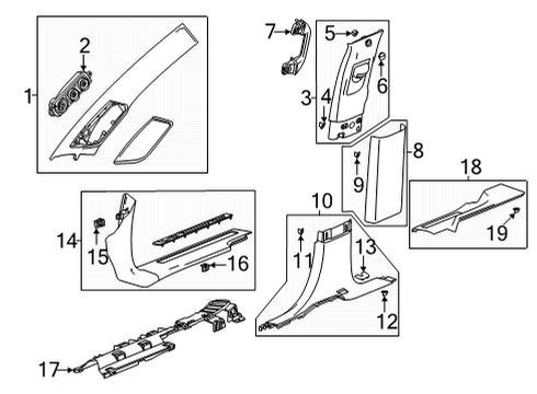 2022 Cadillac Escalade Interior Trim - Pillars Front Sill Plate Diagram for 84701459