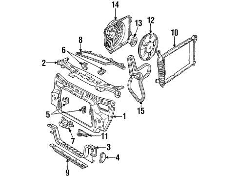 1993 Mercury Sable Radiator & Components, Radiator Support, Cooling Fan, Belts & Pulleys Belt Diagram for F1DZ8620A