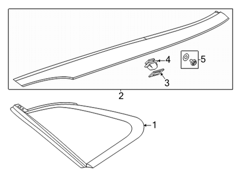 2022 Kia K5 Glass & Hardware - Quarter Panel Clip-Mounting Diagram for 877A5-L1000