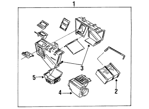 1990 Infiniti M30 Heater Components Heating Unit Assy-Front Diagram for 27110-F6610