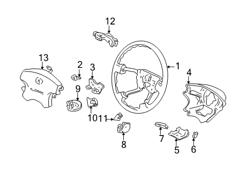 2002 Acura TL Steering Column & Wheel, Steering Gear & Linkage Wheel, Steering (Graphite Black) (Dimple/Leather) Diagram for 78501-S3M-A82ZA