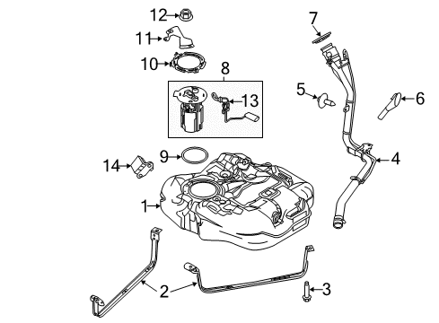 2012 Ford Focus Fuel Supply Pedal Travel Sensor Diagram for BV6Z-9F836-A