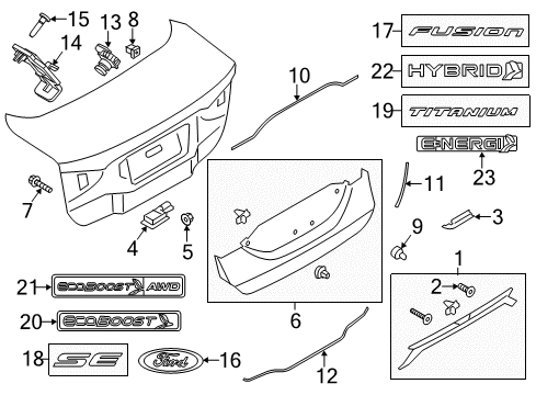 2013 Ford Fusion Trunk Lock Actuator Diagram for DS7Z-5443200-B