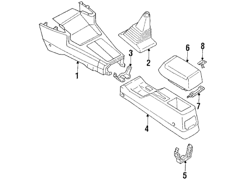 1991 Toyota Corolla Console Boot Diagram for 58808-01020-E2