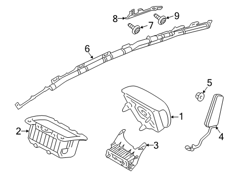 2011 Ford Fiesta Air Bag Components Head Air Bag Bracket Diagram for BE8Z-58611D78-A