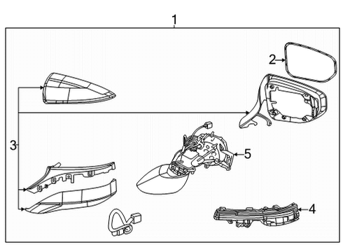 2022 Lexus RC300 Outside Mirrors Mirror Assembly, Outer R Diagram for 87940-24651-D0