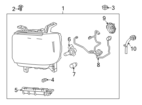 2015 GMC Sierra 1500 Headlamps Harness Diagram for 23441354