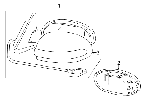 2008 Lexus SC430 Outside Mirrors Mirror Assembly, Outer Rear Diagram for 87940-24200-J3