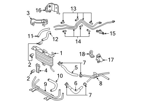 2003 Toyota 4Runner Trans Oil Cooler Connector Diagram for 90407-14024