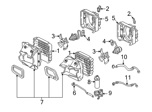 1991 Acura NSX Air Conditioner Evaporator Sub-Assembly Diagram for 80210-SL0-A02