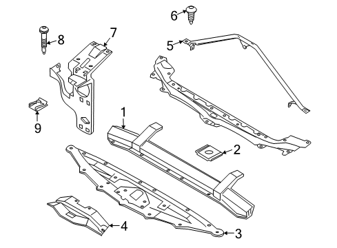 2010 BMW 650i Radiator Support Torx Bolt Diagram for 51717063831