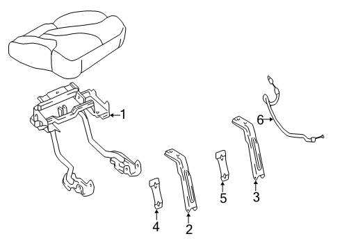 2003 Chevrolet Silverado 2500 Tracks & Components Riser, Rear Seat Diagram for 88941075