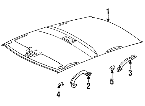 1993 Toyota Camry Interior Trim - Roof Mirror Assembly Diagram for 81340-33040-02