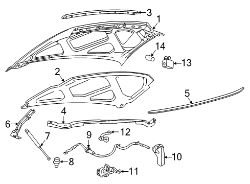 Diagram for 2004 Ford F-350 Super Duty Hood & Components, Body