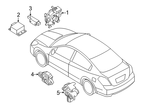 2018 Nissan Maxima Air Bag Components Clock Spring Steering Air Bag Wire Diagram for 25554-3TA1E