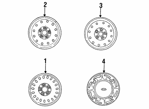 1995 Ford Windstar Wheels Wheel Cover Diagram for F58Z-1130-B