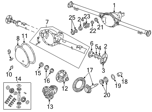 2002 Dodge Ram 1500 Axle Housing - Rear Axle Assembly Diagram for 5072518AA