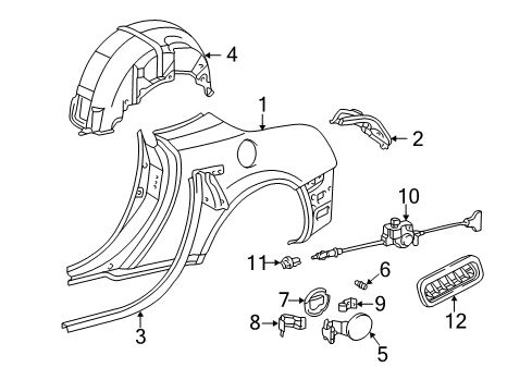 2009 Lexus SC430 Fuel Door Cable Sub-Assy, Fuel Lid Lock Control Diagram for 77030-24030