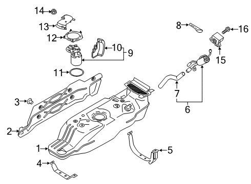 2021 Ford Ranger Fuel Supply Fuel Tank Diagram for KB3Z-9002-A