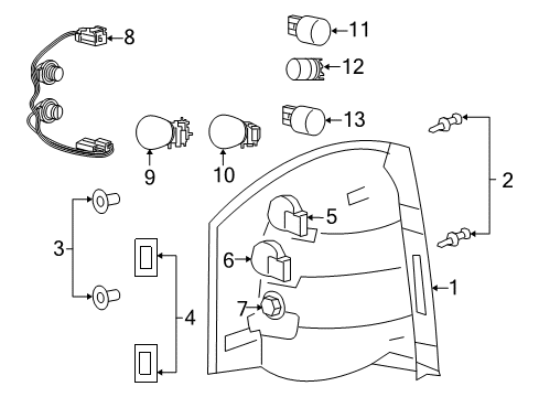 2009 Jeep Compass Bulbs Socket-Stop And Tail Lamp Diagram for 5191192AA