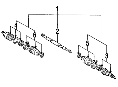1990 Nissan Stanza Drive Shaft - Front Dust Boot Kit-Repair, Inner Diagram for 39741-16E85
