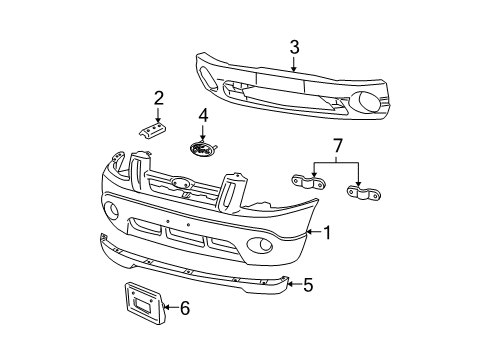 2004 Ford Explorer Sport Trac Front Bumper Bumper Cover Diagram for 4L5Z-17D957-GAA