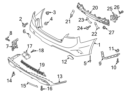 2020 Kia Stinger Rear Bumper Bracket Assembly-Rear Bumper Diagram for 86614J5000