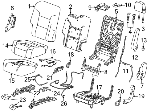 2017 GMC Acadia Heated Seats Hinge Cover Diagram for 84106405