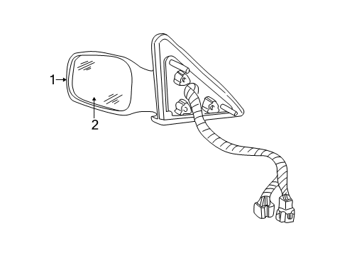 2011 Lincoln Town Car Outside Mirrors Mirror Glass Diagram for 1W1Z-17K707-AA